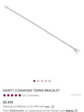 Dainty 2 Diamond Tennis Bracelet - Silver White